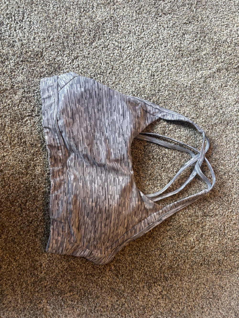 ZYIA Grey Patterned Strappy Sports Bra
